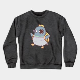 Cute Little Pigeon With Yellow School Bag Crewneck Sweatshirt